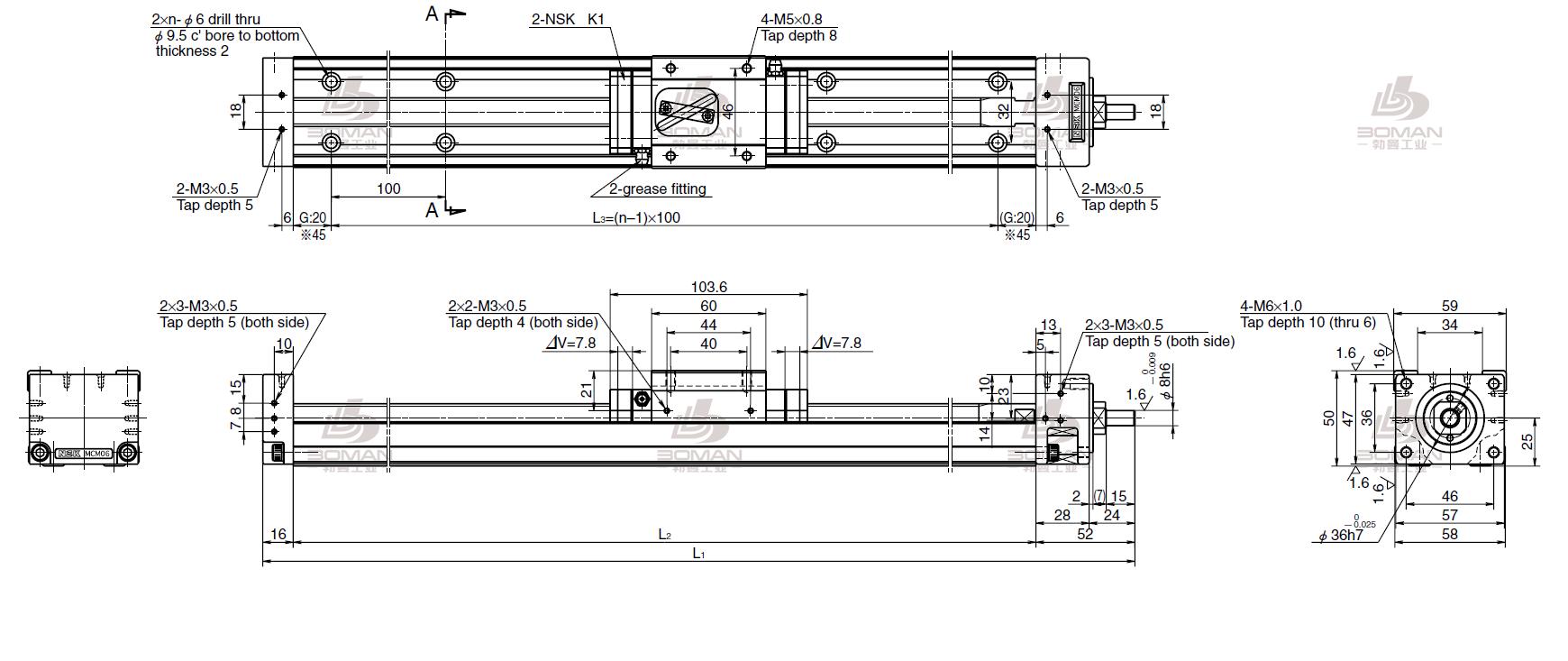 NSK MCM06005H10K00-MCM导轨引动器