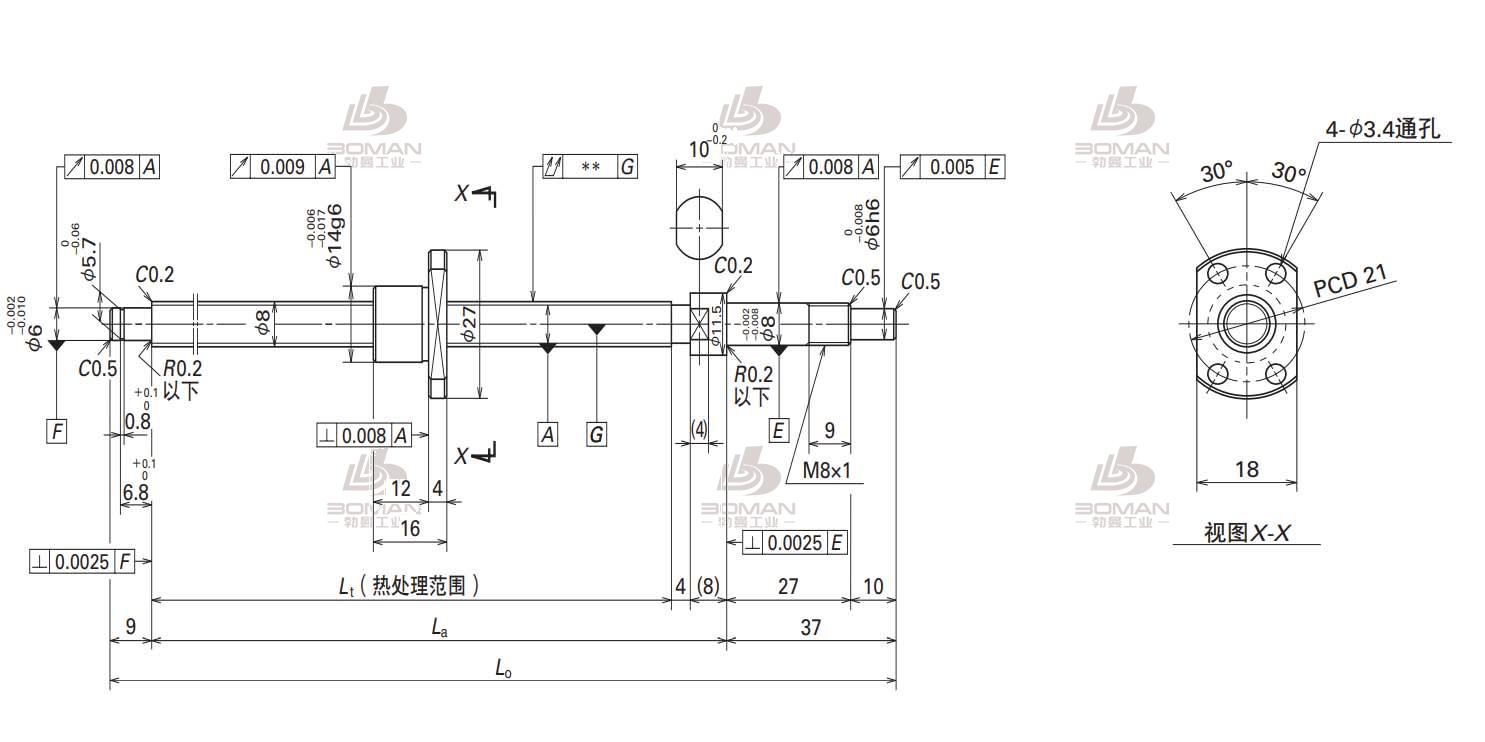 W0802MA-1PY-C3Z1-轴端完成品滚珠丝杠