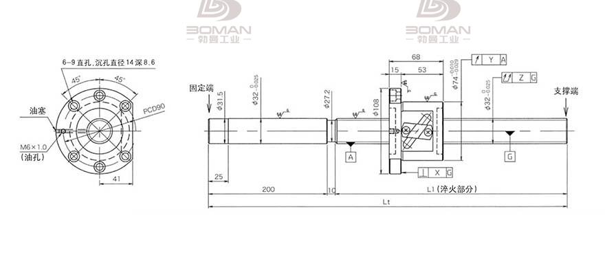 KURODA GG3210DS-DALR-2000A 黑田精工丝杆底座安装方法