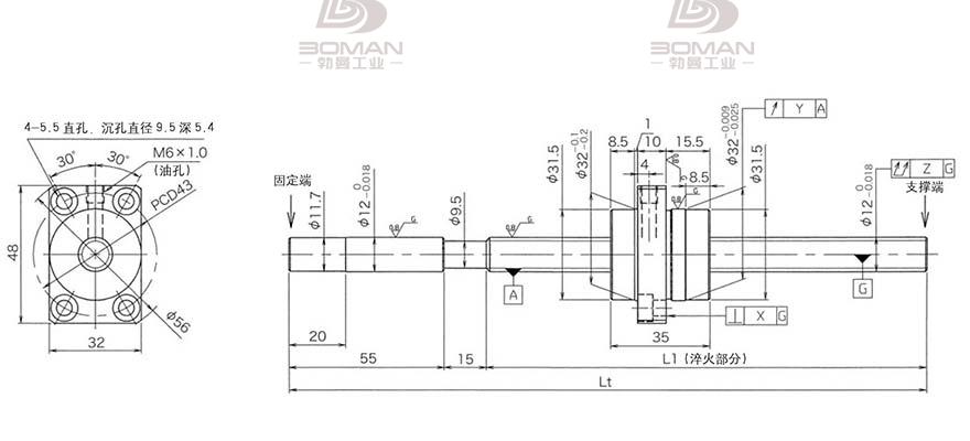 KURODA HG1230QS-BEZR-0800A 日本黑田滚珠丝杠型号