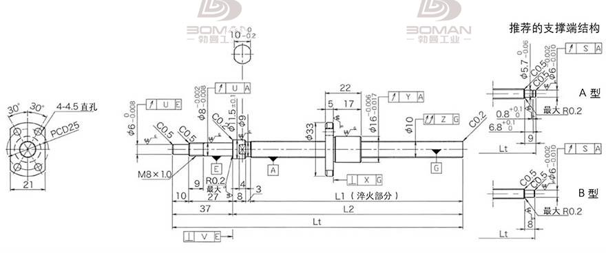 KURODA DP1002JS-HDNR-0220B-C3F 日本黑田精工丝杆样本