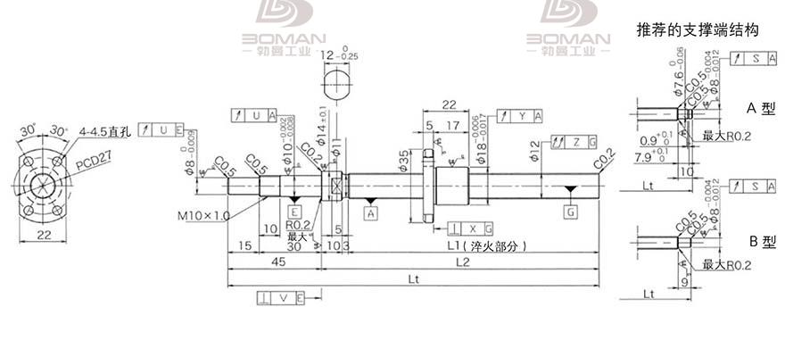 KURODA DP1202JS-HDNR-0300B-C3S 黑田丝杆代理商