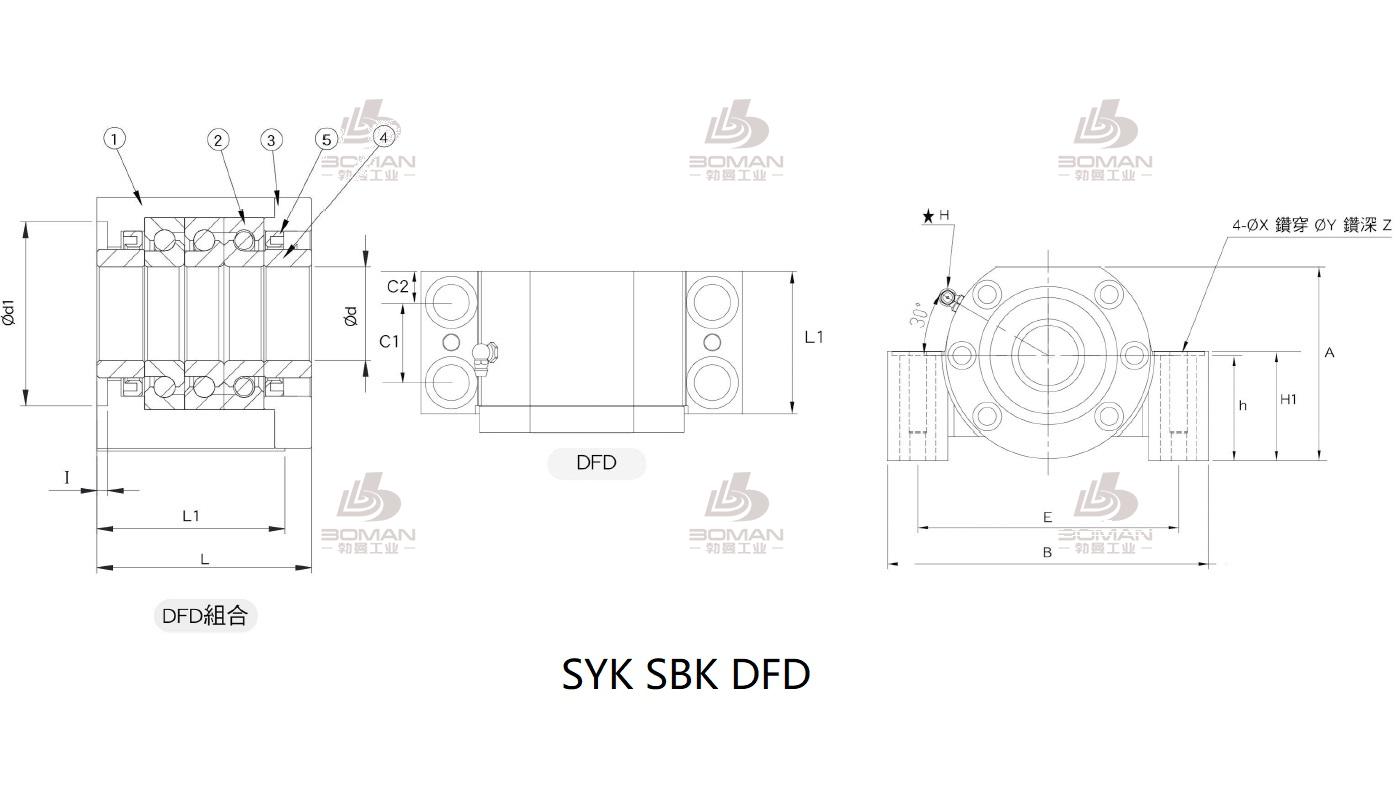 SYK MBH15-EP syk丝杆支撑座3d