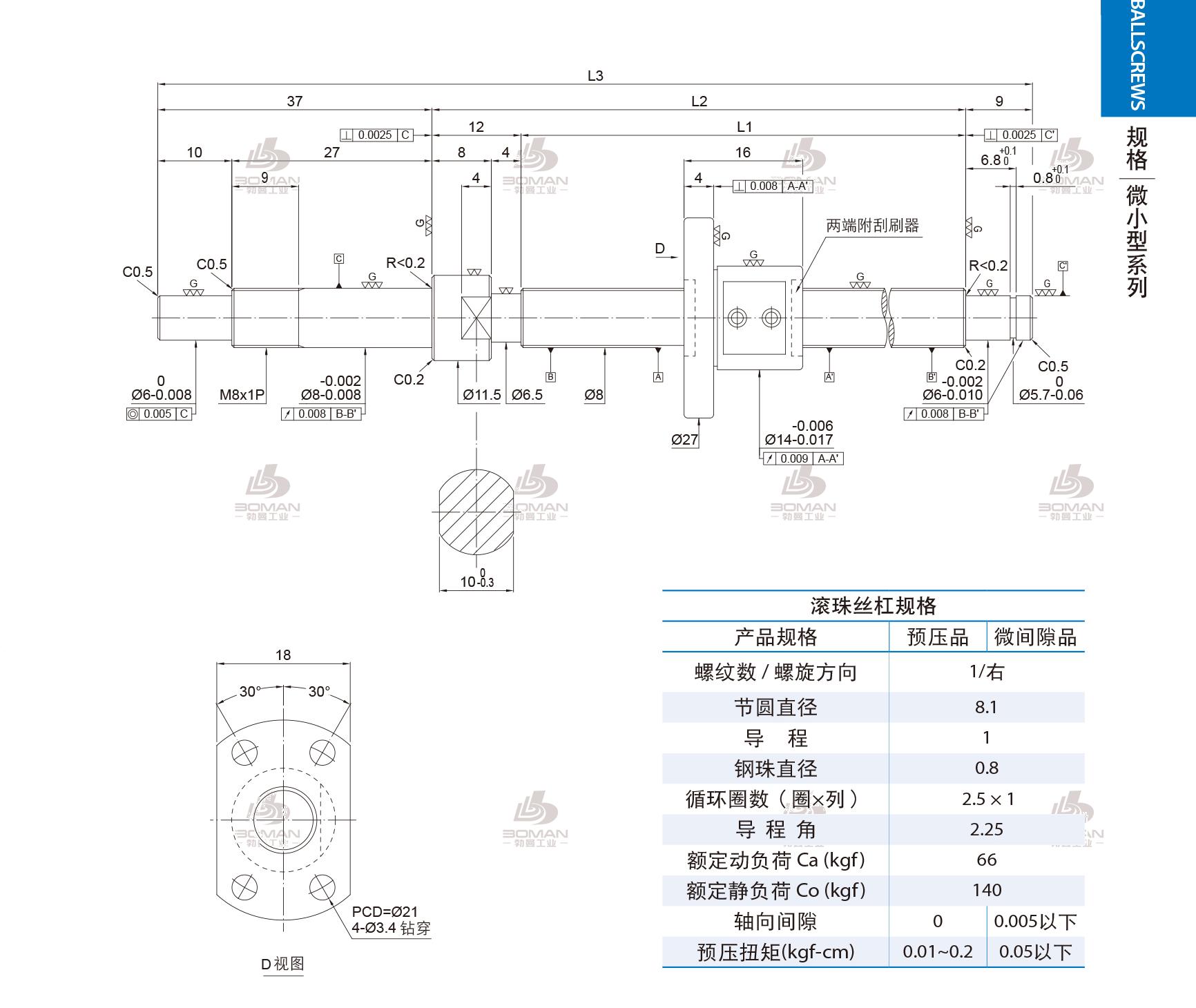 PMI FSM0801-C3-1R-0168 pmi丝杆中国官网