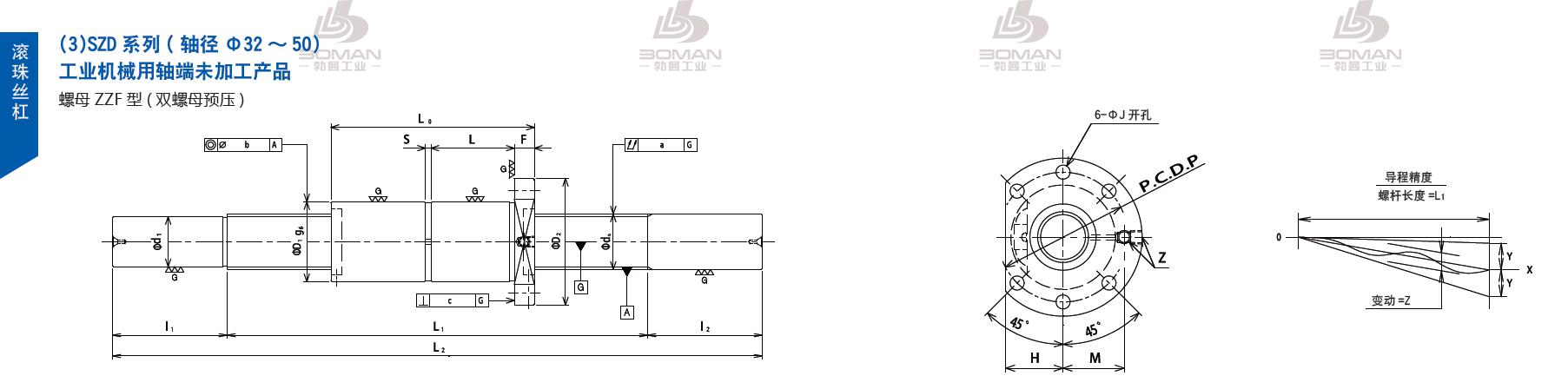TSUBAKI SZD4010-1600C5-B tsubaki数控滚珠丝杆规格